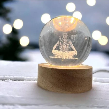 3D Crystal Ball Night Lamp (Lord Shiva) - Image 2