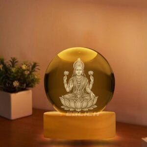 3D Crystal Ball Night Light (Goddess Laxmi)