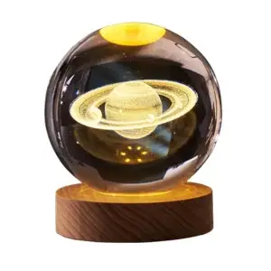 3D Crystal Ball Night Light (Saturn)